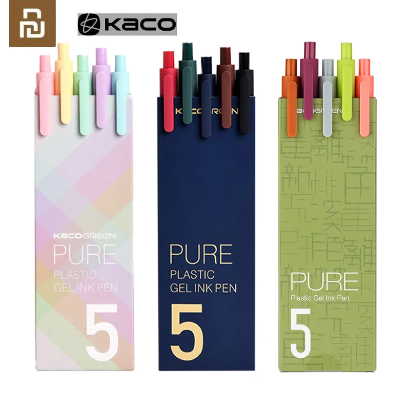 

5pcs/Pack KACO 0.5mm Sign Pen Signing Pen Smooth Ink Writing Durable Signing 5 Colors/KACO Refill For School/Office Stationery