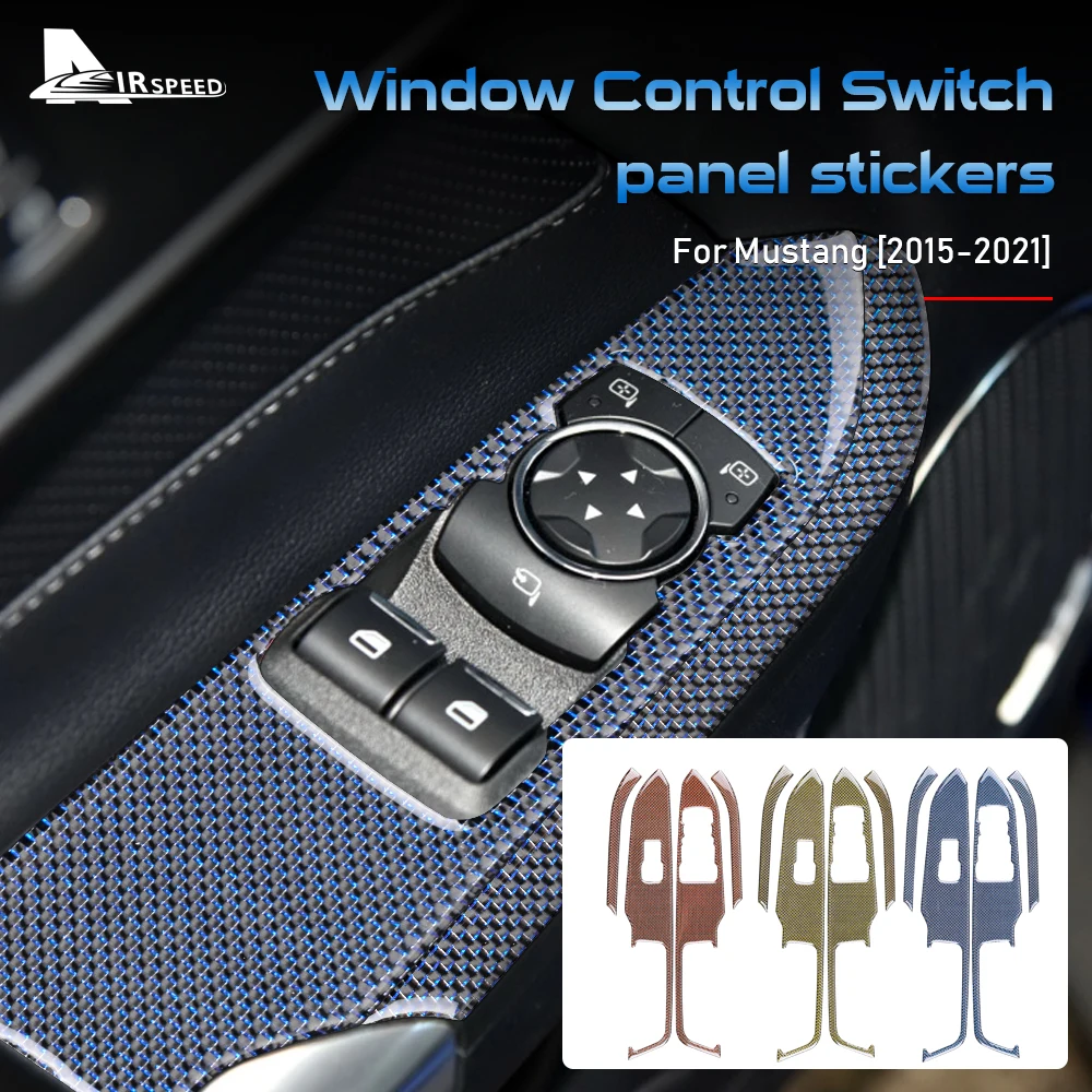 AIRSPEED For Mustang 2015-2022 Car Door Button Interior Carbon Fiber Window Control Switch Panel Sticker Trim Auto Accessories 
AIRSPEED For Mustang 2015-2022 Car Door Button Interior Carbon Fiber Window Control Switch Panel Sticker Trim Auto Accessories
