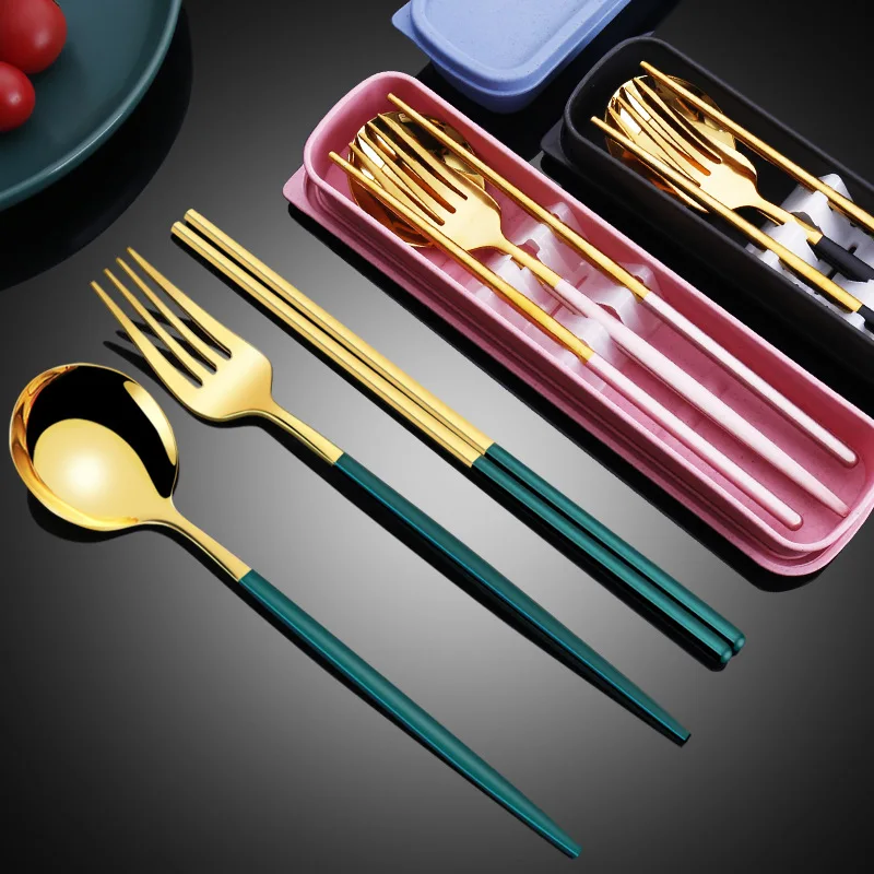 3Pcs Stainless Steel Cutlery Set Fork Spoon Chopsticks Suit Kitchen Tableware Portable Travel Dinnerware Household Utensils
3Pcs Stainless Steel Cutlery Set Fork Spoon Chopsticks Suit Kitchen Tableware Portable Travel Dinnerware Household Utensils