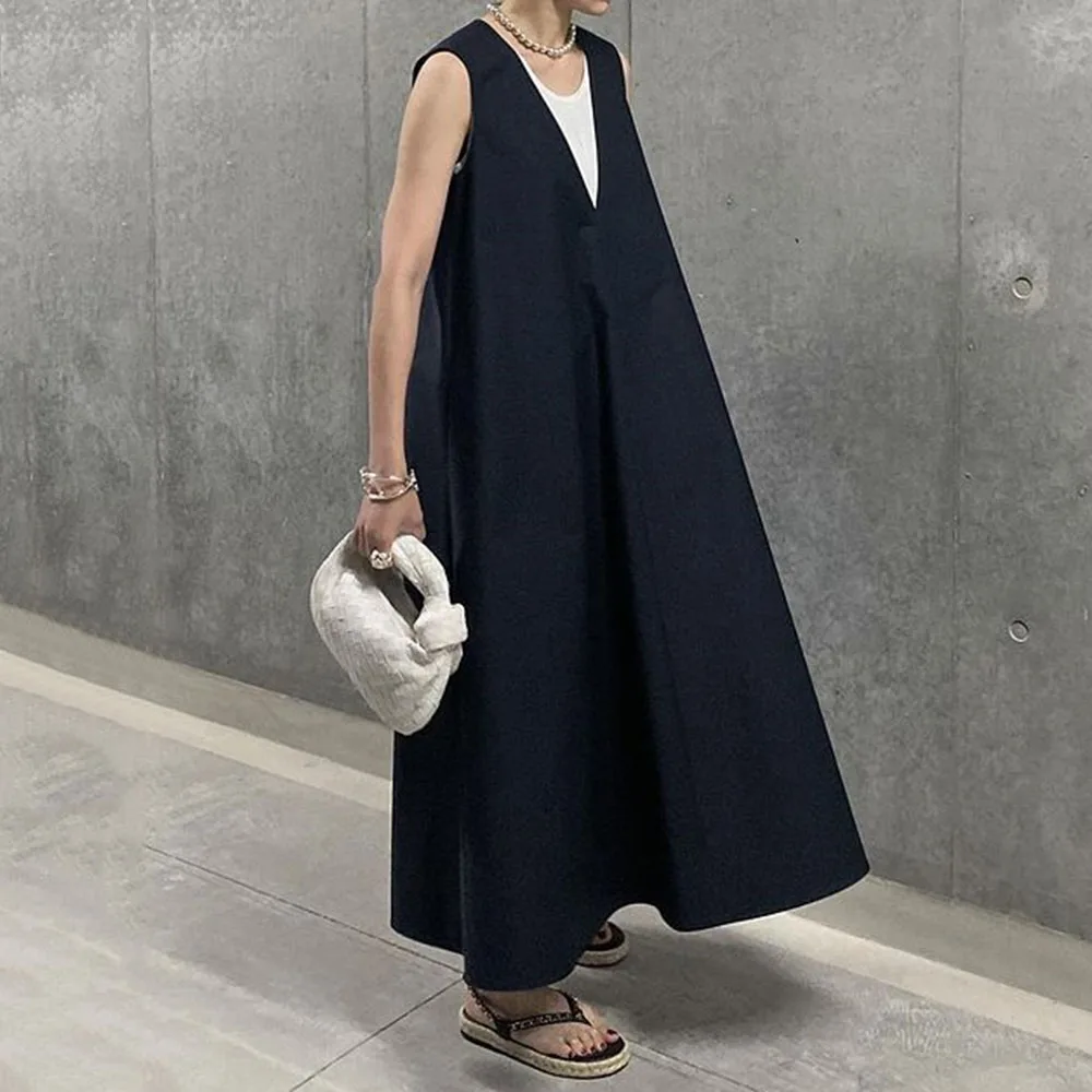 Casual Women's Dress Expansion 2021 New Style Micro-Elastic Pullover Plain Japan And South Korea A-line Loose Summer Sleeveless
Casual Women's Dress Expansion 2021 New Style Micro-Elastic Pullover Plain Japan And South Korea A-line Loose Summer Sleeveless