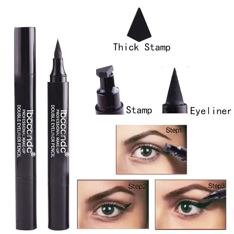 2 In1Black Liquid Eyeliner Stamp Marker Pencil Waterproof Quick Dry Wing Eye Liner Pencil Waterproof Beauty Cosmetic Makeup Tool
2 In1Black Liquid Eyeliner Stamp Marker Pencil Waterproof Quick Dry Wing Eye Liner Pencil Waterproof Beauty Cosmetic Makeup Tool