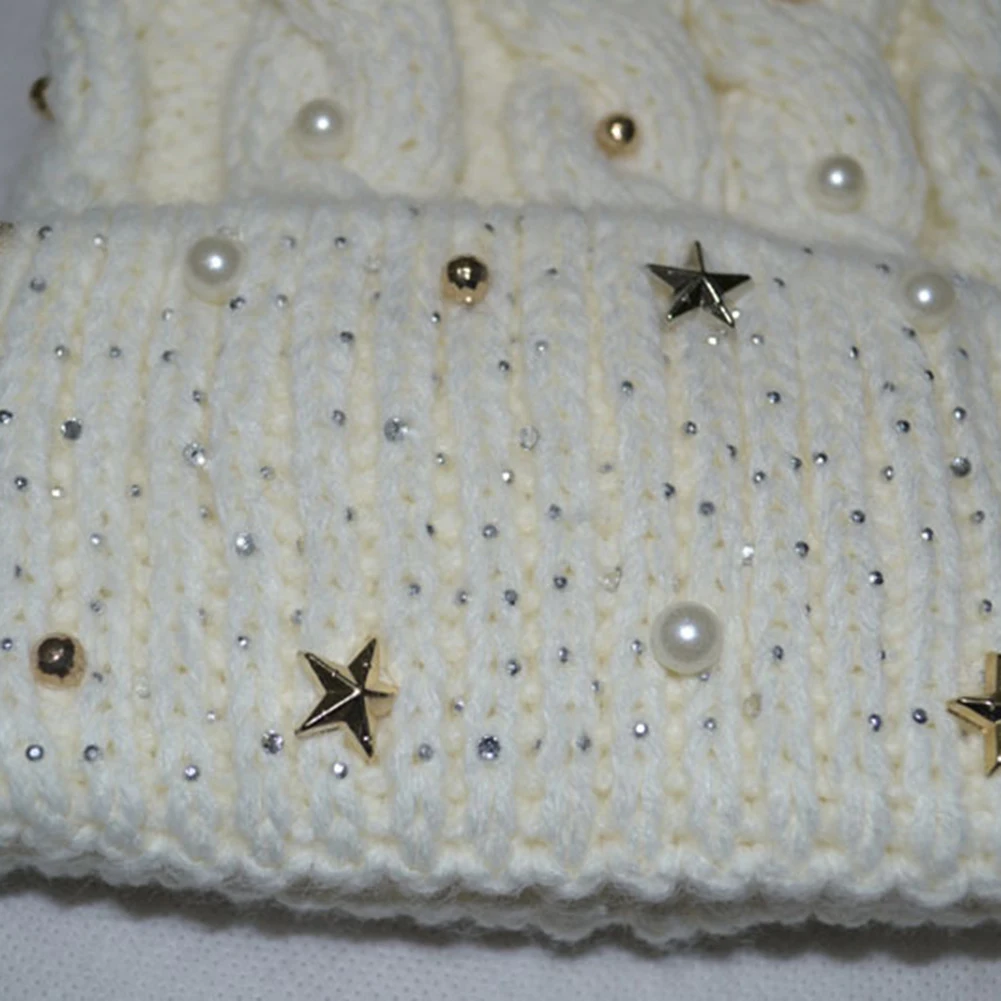 New winter wool knitted hat Fashion Pearl Knitted Hat Girls Female Beanie Cap Pompom Winter Hats for Women
New winter wool knitted hat Fashion Pearl Knitted Hat Girls Female Beanie Cap Pompom Winter Hats for Women