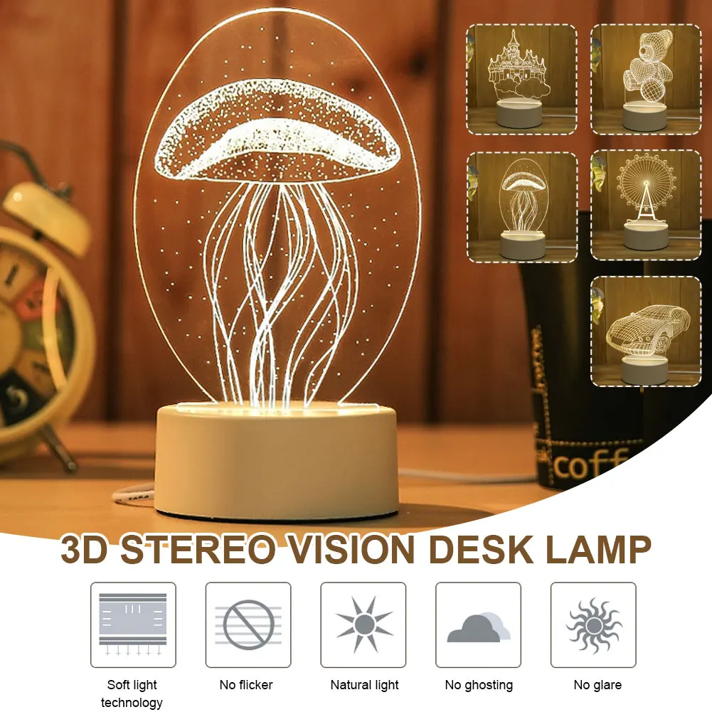 3D LED Sensor Night Light USB Acrylic Cartoon Light Atmosphere Lamp 3 Changeable Light Colors for Child Room Valentine's Day
3D LED Sensor Night Light USB Acrylic Cartoon Light Atmosphere Lamp 3 Changeable Light Colors for Child Room Valentine's Day