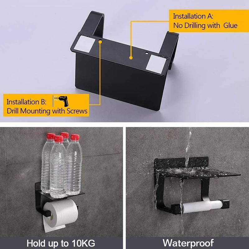 Self Adhesive Toilet Roll Holder No Drilling Space Aluminium Matte Finish Black 2 Pack Black
Self Adhesive Toilet Roll Holder No Drilling Space Aluminium Matte Finish Black 2 Pack Black