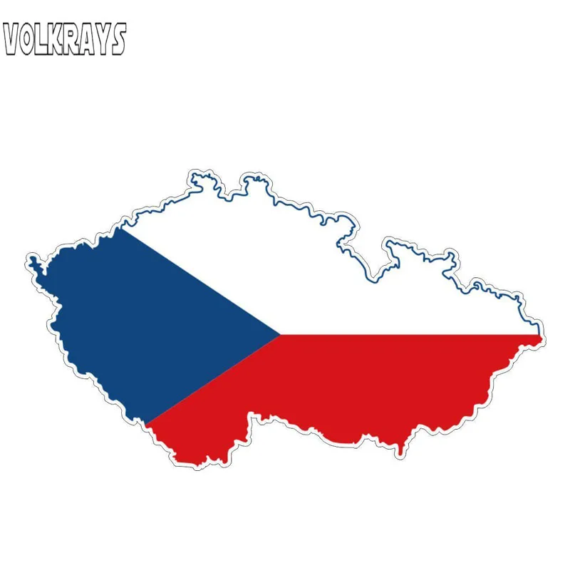 

Volkrays Personality Car Sticker Czech Republic Map Flag Accessories Reflective Waterproof Cover Scratches Vinyl Decal,7cm*13cm