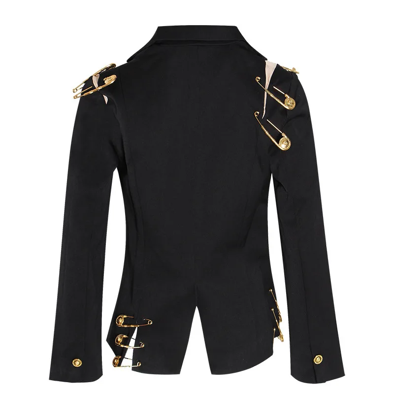 New shoulder gauze stitching pin decoration long sleeve slim slim small suit jacket women tide
New shoulder gauze stitching pin decoration long sleeve slim slim small suit jacket women tide