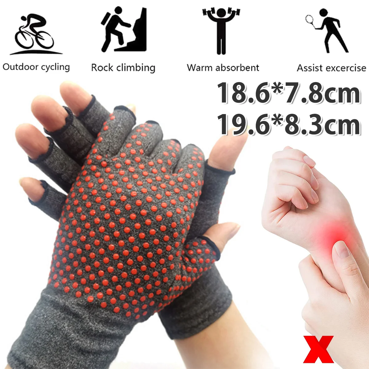 1 Pair Arthritis Compression Gloves Pain Relief Half Finger Brace Therapy Wrist Support Fingerless Gloves Therapy Wristband
1 Pair Arthritis Compression Gloves Pain Relief Half Finger Brace Therapy Wrist Support Fingerless Gloves Therapy Wristband