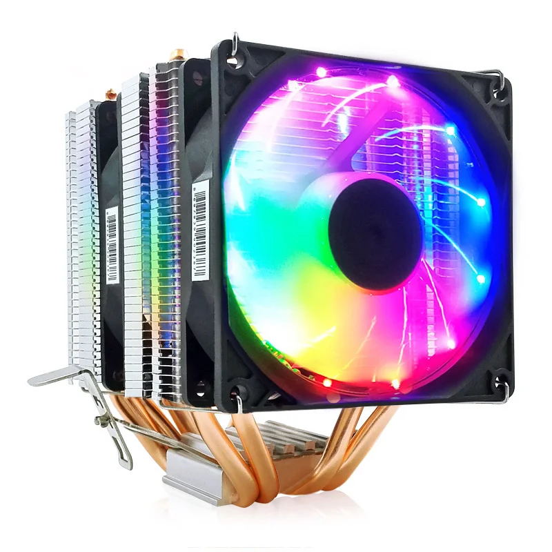 Luminous Mute CPU Cooler 4 Heat Pipe 3PIN 12V For Intel LGA 1150 1151 1155 Core I3 I5 I7 AMD FM1 FM2 AM4 AM3 Ryzen Full Range | Компьютеры
