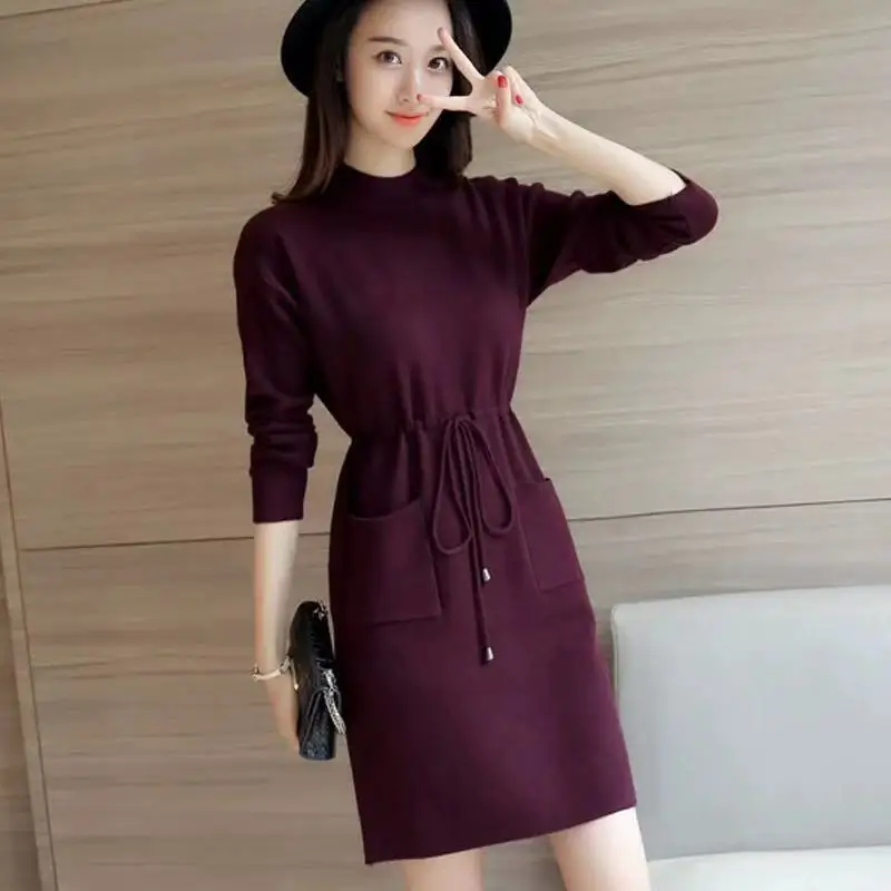 Women's 2021 Waist Repair Drawstring Pocket Long-sleeved Dress Autumn New Fashion Solid Color Casual Ladies Round Neck DressH104
Women's 2021 Waist Repair Drawstring Pocket Long-sleeved Dress Autumn New Fashion Solid Color Casual Ladies Round Neck DressH104