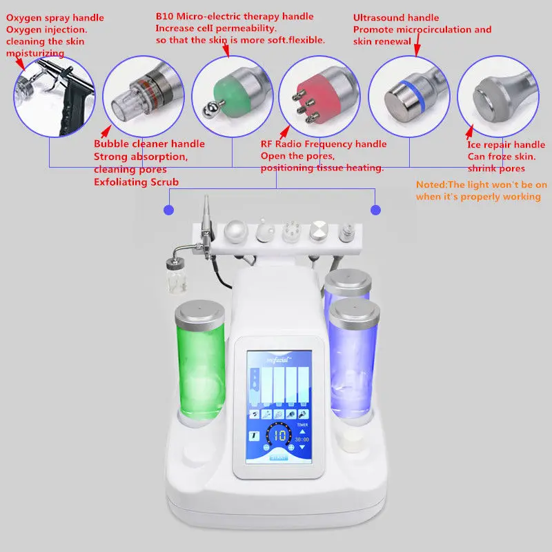 Горячая Распродажа 6 в 1 гидравлическая дермабразия Aqua Peel Clean Skin Care BIO светильник RF