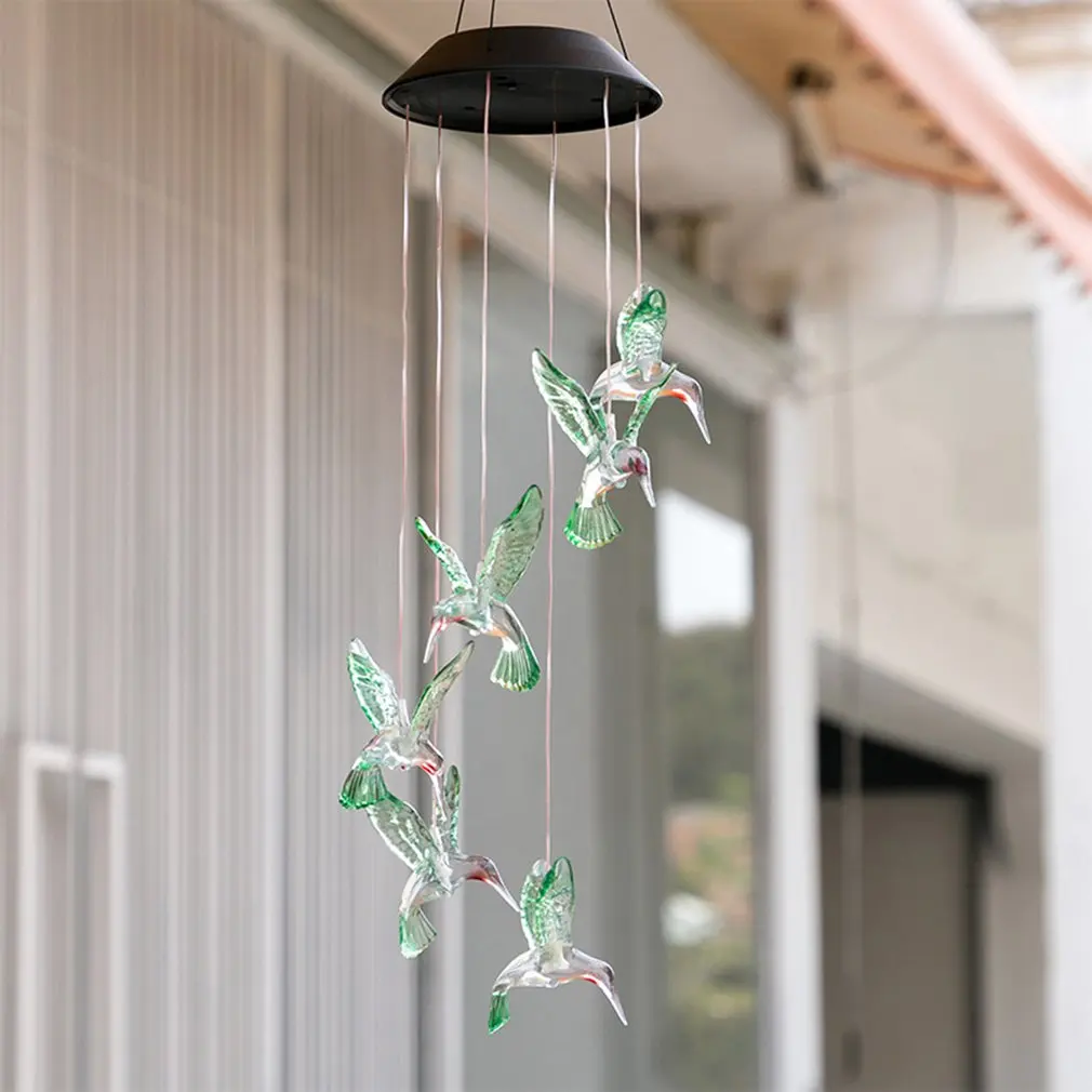 Colorful Solar Wind Chimes Outdoor Garden LED Hummingbird Butterfly Wind Chimes Garden Decorative Lights
Colorful Solar Wind Chimes Outdoor Garden LED Hummingbird Butterfly Wind Chimes Garden Decorative Lights
