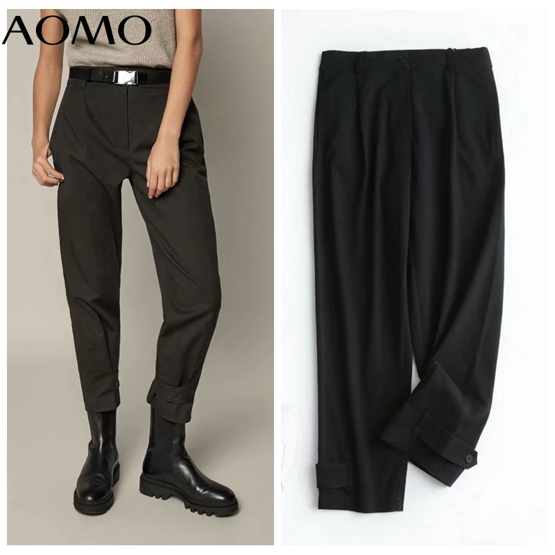 AOMO Fashion Women Autumn Winter Suit Pants Trousers Pockets Buttons Office Lady Pants Pantalon 6D21A
AOMO Fashion Women Autumn Winter Suit Pants Trousers Pockets Buttons Office Lady Pants Pantalon 6D21A