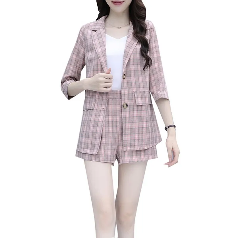 Women's Fashion Casual Plaid Jacket Suit Double Breasted Tops Pants Set Lady Style Office Lady Two-piece Suit Set
Women's Fashion Casual Plaid Jacket Suit Double Breasted Tops Pants Set Lady Style Office Lady Two-piece Suit Set