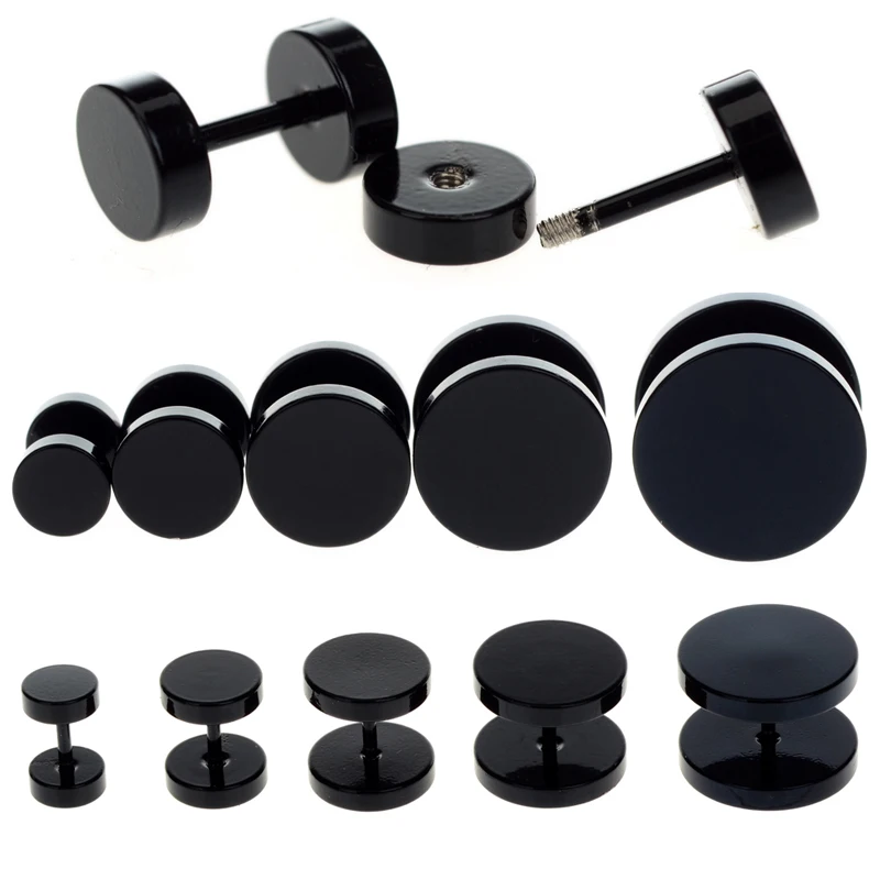 2pcs Black Fake Ear Plug Stud Stretcher Jewelry Ear Tunnel Earring Piercing Stainless Steel Body Jewelry 6-14mm for Women Men
2pcs Black Fake Ear Plug Stud Stretcher Jewelry Ear Tunnel Earring Piercing Stainless Steel Body Jewelry 6-14mm for Women Men