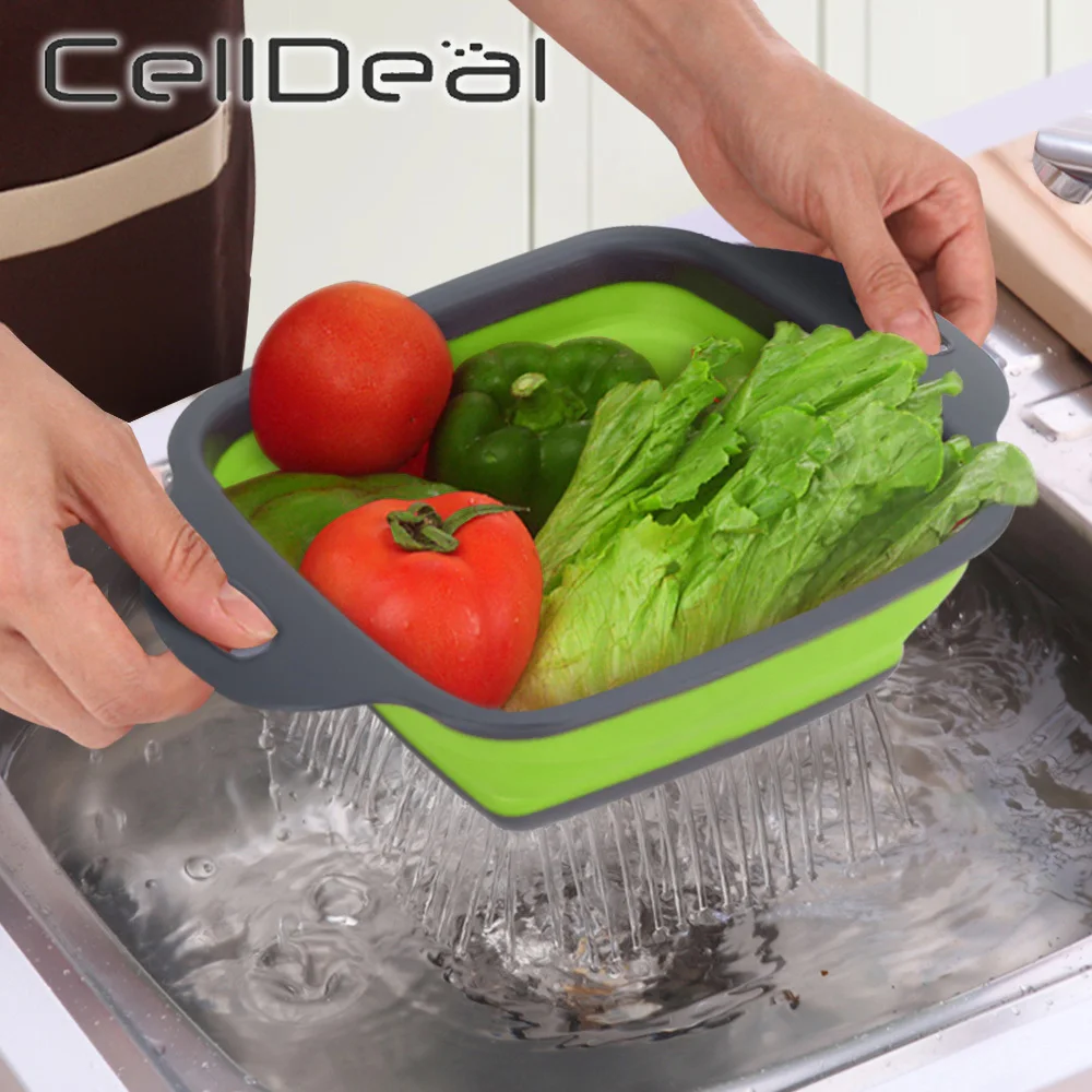 2Size Kitchen Folding Food Strainer Draining Colander Square Food-Grade Silicon Collapsible Pasta Vegetable Fruit Washing Basket
2Size Kitchen Folding Food Strainer Draining Colander Square Food-Grade Silicon Collapsible Pasta Vegetable Fruit Washing Basket