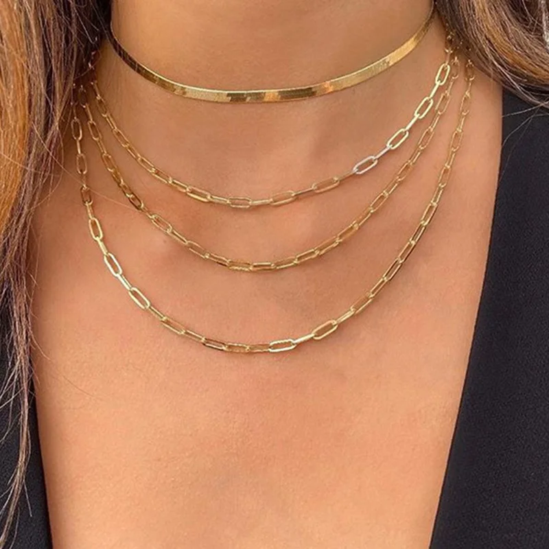 Gothic Golden Snake Chain Choker Necklace Punk Geometry Layered Thick Chain Collar Necklace Women's Fashion Trend Jewelry Gift
Gothic Golden Snake Chain Choker Necklace Punk Geometry Layered Thick Chain Collar Necklace Women's Fashion Trend Jewelry Gift