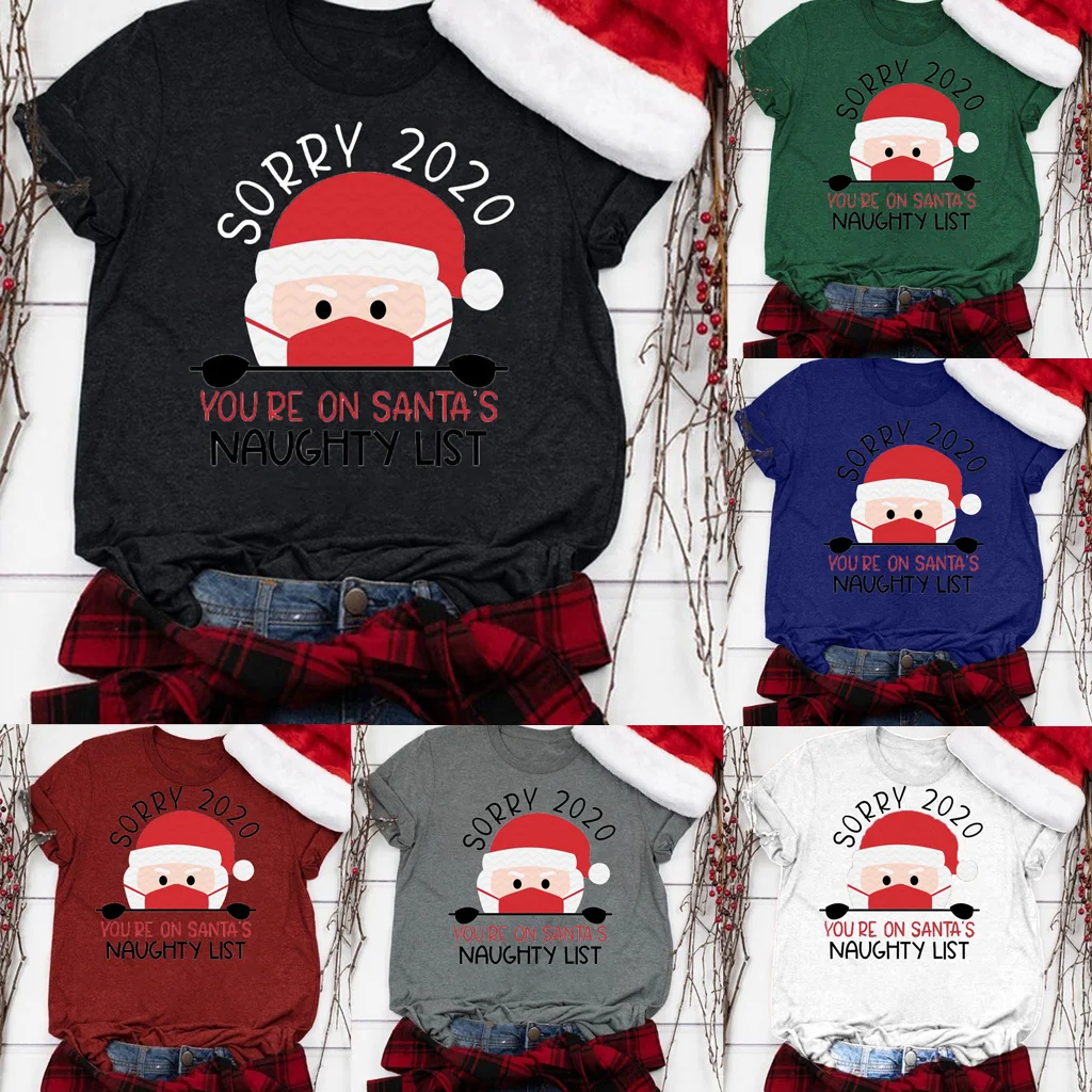 Sorry 2020 You're on Santa's Naughty List Print Funny Women's T Shirt Round Neck Cut Graphic Tee Top Navidad Christmas Clothes
Sorry 2020 You're on Santa's Naughty List Print Funny Women's T Shirt Round Neck Cut Graphic Tee Top Navidad Christmas Clothes