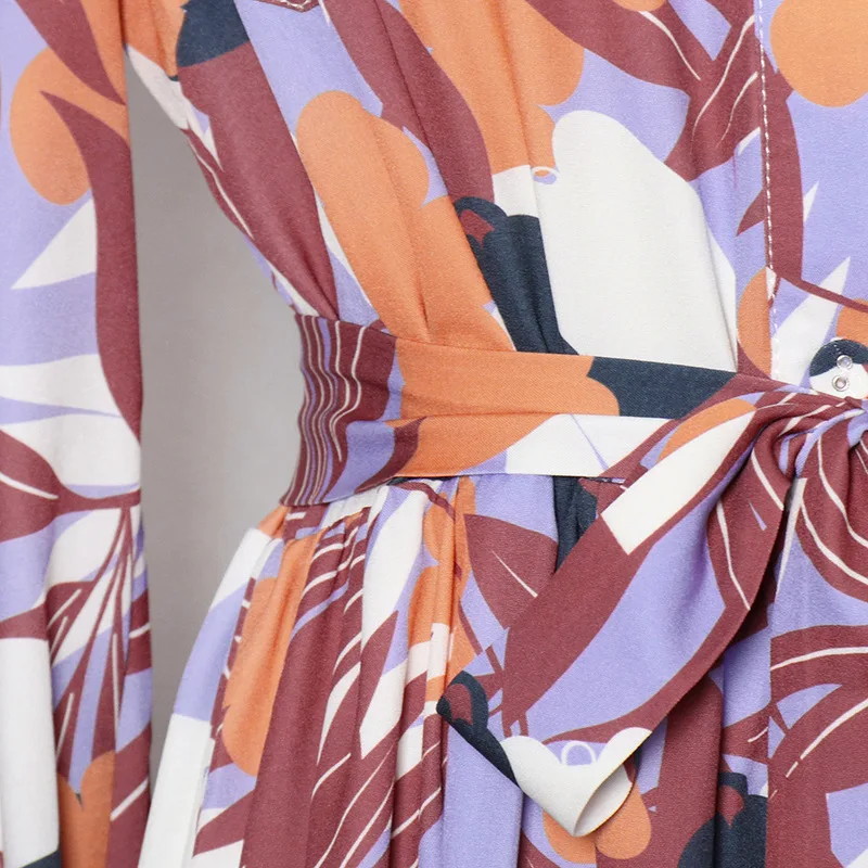 Women Maxi Summer Dress Floral Print Lantern Sleeve Button Down High Waist Tunic Sashes Long Dress
Women Maxi Summer Dress Floral Print Lantern Sleeve Button Down High Waist Tunic Sashes Long Dress