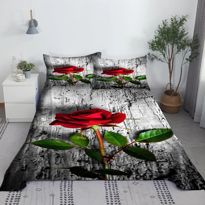 Red Rose Bed Sheet Set 3D Printed Bed Flat Sheet With Pillow Cover Gifts For Adults Single Size Home Textile Dropshipping
Red Rose Bed Sheet Set 3D Printed Bed Flat Sheet With Pillow Cover Gifts For Adults Single Size Home Textile Dropshipping