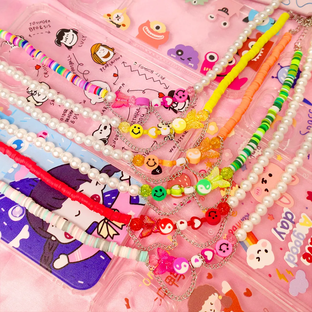 Rainbow Color Smiley Butterfly Choker Clay Beaded Necklace For Women Asymmetry Imitation Pearl Gossip Bead Chain Charm Jewelry
Rainbow Color Smiley Butterfly Choker Clay Beaded Necklace For Women Asymmetry Imitation Pearl Gossip Bead Chain Charm Jewelry