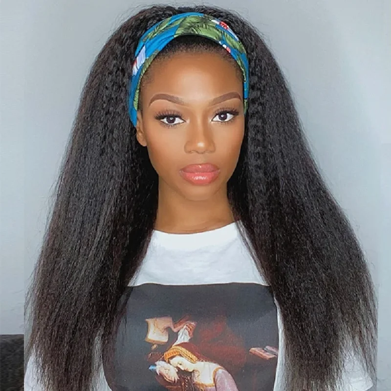 Kinky Straight Headband Wig Human Hair Glueless Half Wig With Head band Brazilian Yaki Headband Human Hair Wigs For Black Women
Kinky Straight Headband Wig Human Hair Glueless Half Wig With Head band Brazilian Yaki Headband Human Hair Wigs For Black Women