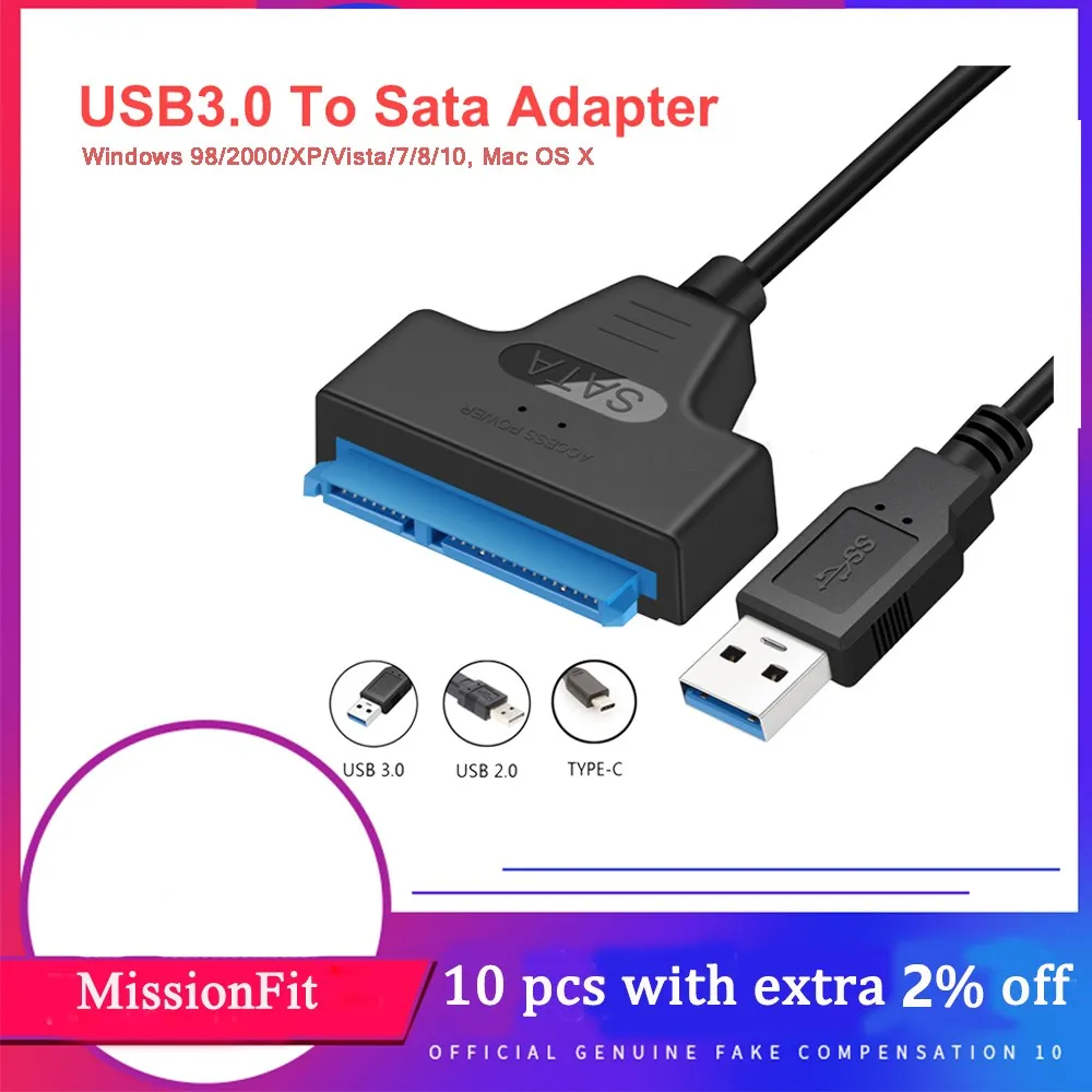 USB SATA 3 кабель Sata к 0 адаптер до 6 Гбит/с Поддержка 2 5 дюймового внешнего SSD HDD