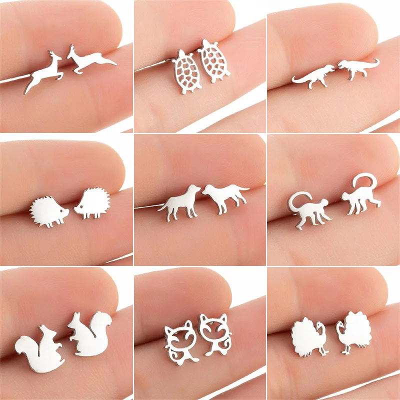 YAOLOGE New Simple and Creative Personality Squirrel Monkey Peacock Animal Small Stud Earrings Ladies Jewelry Gifts Wholesale
YAOLOGE New Simple and Creative Personality Squirrel Monkey Peacock Animal Small Stud Earrings Ladies Jewelry Gifts Wholesale