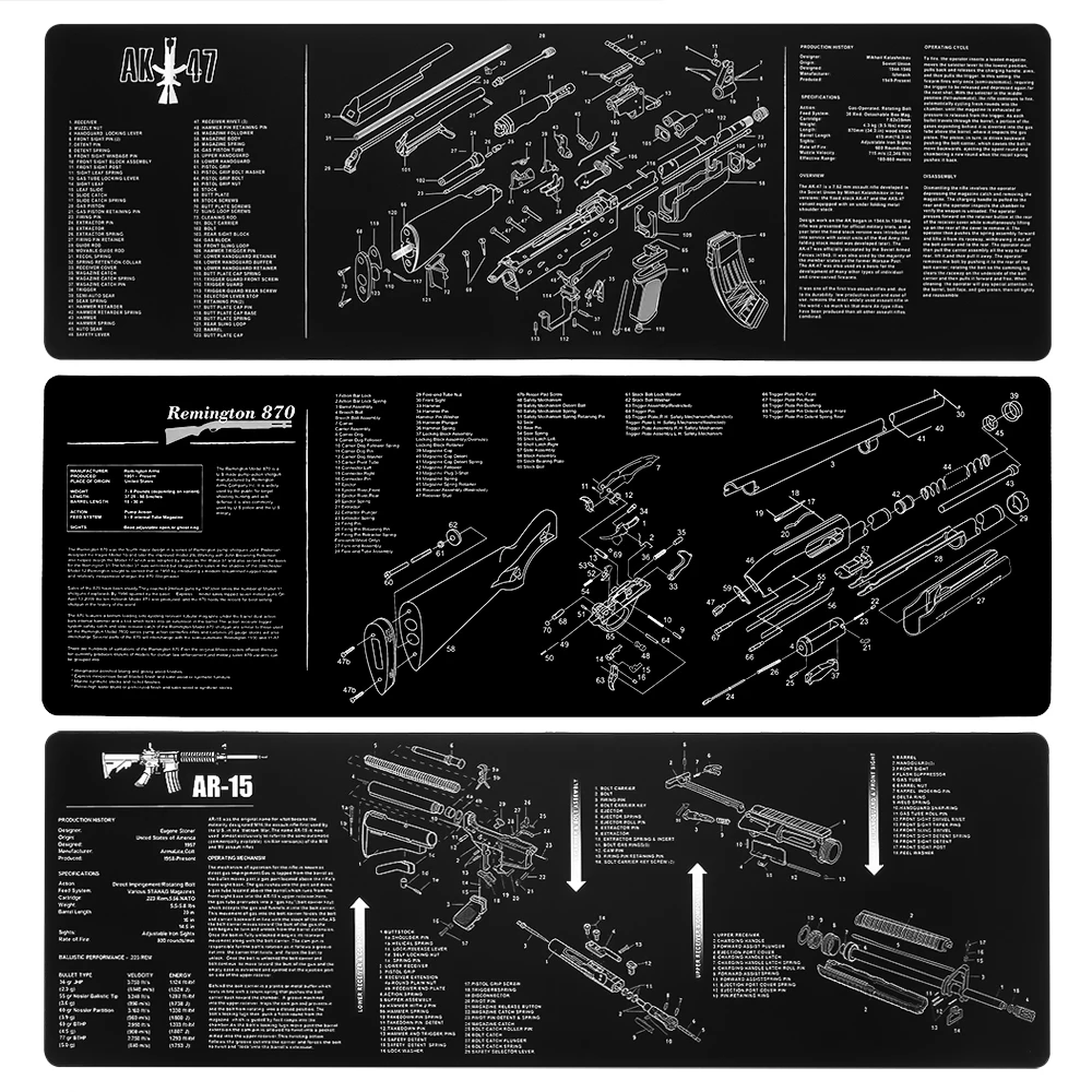 Magorui AR-15 AK47 Remington 870 Cleaning Rubber Mat 36"x12" Gunsmith Armorer with Parts Diagram and Instructions Mouse Pad Mat
Magorui AR-15 AK47 Remington 870 Cleaning Rubber Mat 36"x12" Gunsmith Armorer with Parts Diagram and Instructions Mouse Pad Mat