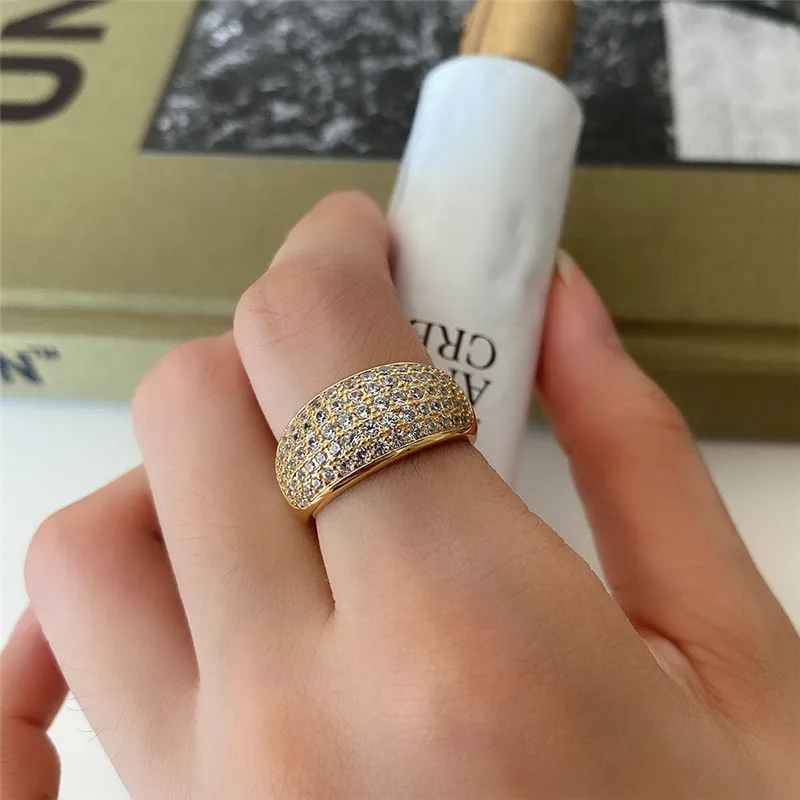RUIYI реальные 925 стерлингового серебра Ширина глазури 18K золота ААА Циркон Кольца