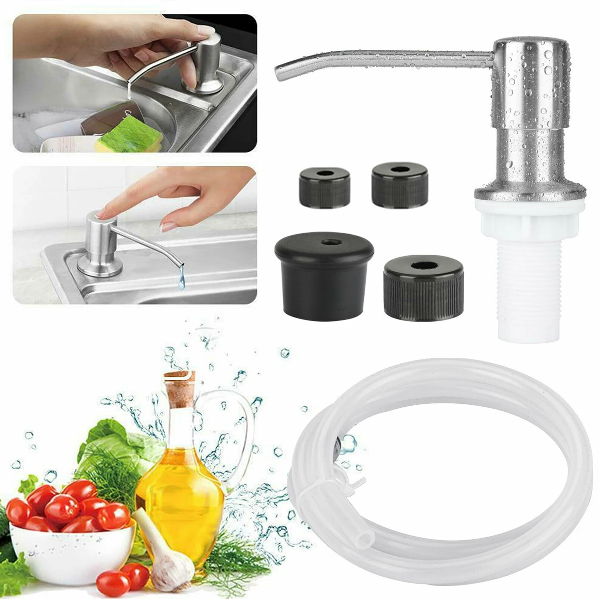 Насос для кухонной раковины, латунный диспенсер для мыла из матового никеля и нержавеющей стали, силиконовая удлинительная трубка, приспос... 
Насос для кухонной раковины, латунный диспенсер для мыла из матового никеля и нержавеющей стали, силиконовая удлинительная трубка, приспос...