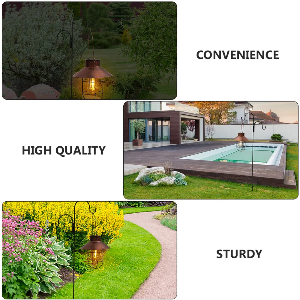 Portable Shepherds Hook Outdoor Shepherd Double Hook for Hanging Solar Lights
Portable Shepherds Hook Outdoor Shepherd Double Hook for Hanging Solar Lights