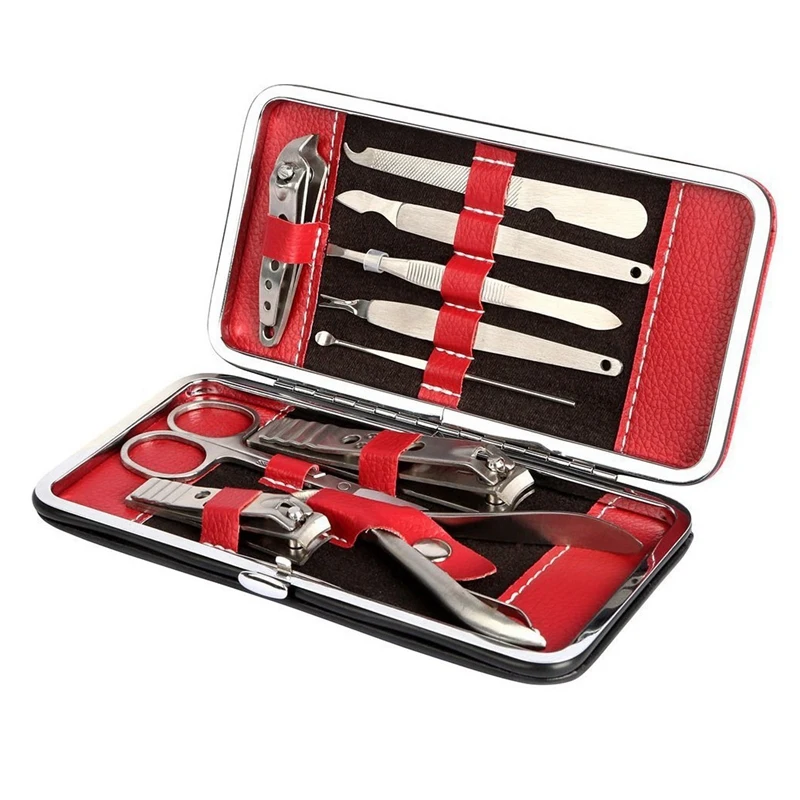 10Pcs Fashion Manicure Pedicure Set with Case Nails Clipper Kit Stainless Steel Travel Home Nail Care Tools
10Pcs Fashion Manicure Pedicure Set with Case Nails Clipper Kit Stainless Steel Travel Home Nail Care Tools