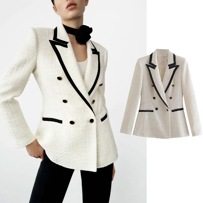 Женский двубортный Блейзер Za, винтажный офисный пиджак с длинным рукавом, осень 2021
Женский двубортный Блейзер Za, винтажный офисный пиджак с длинным рукавом, осень 2021