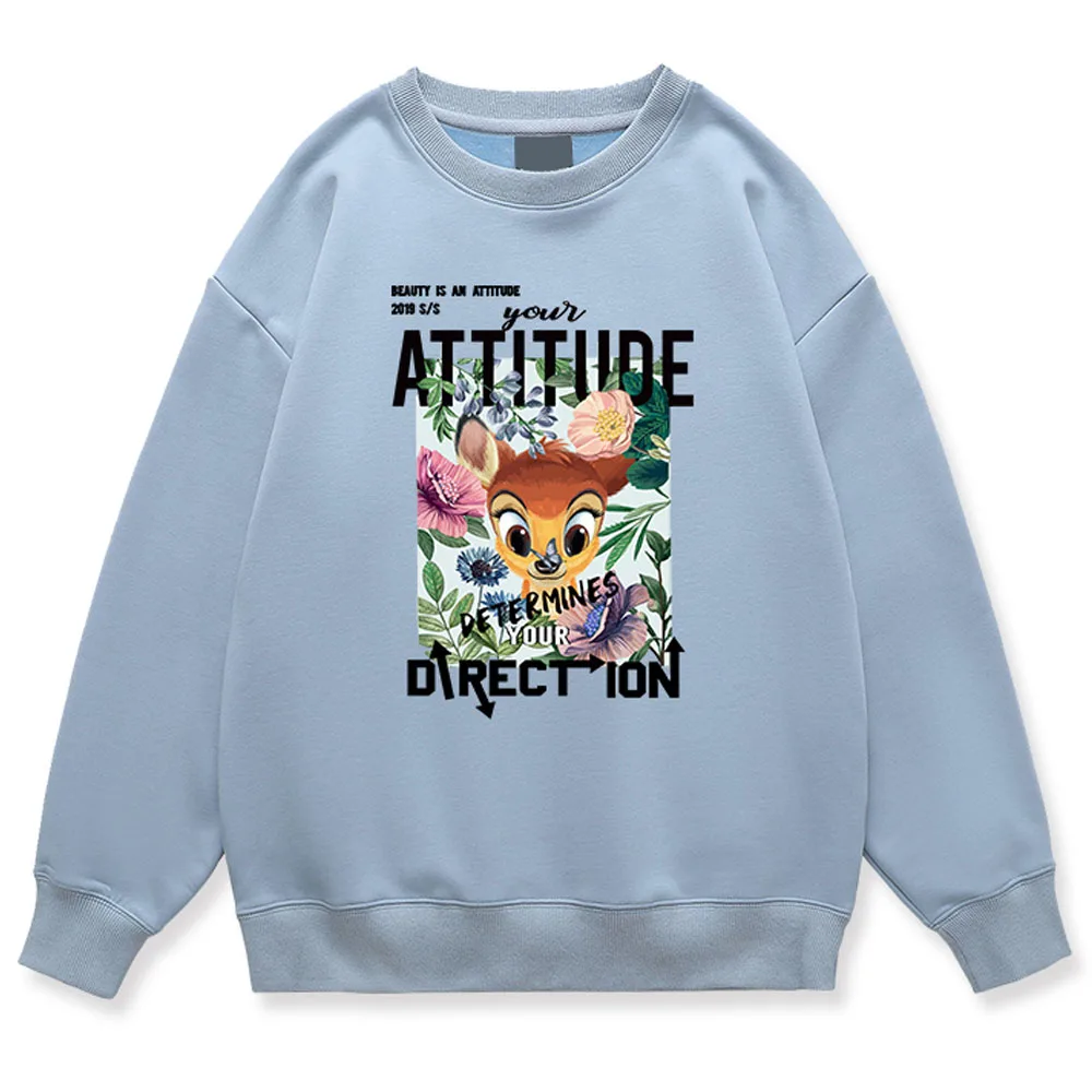 Disney Women Sweatshirt Colorful Floral Bambi Deer Letter Cartoon Print Fashion Unisex Long Sleeve O-Neck Jumper Tops 8 Colors
Disney Women Sweatshirt Colorful Floral Bambi Deer Letter Cartoon Print Fashion Unisex Long Sleeve O-Neck Jumper Tops 8 Colors