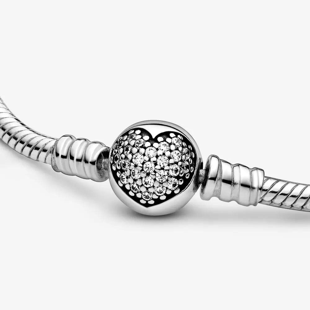 925 Sterling Silver Charm Bracelet Shining heart-shaped chain link snake-shaped Bracelet For Women Charm Beads Jewelry Gift
925 Sterling Silver Charm Bracelet Shining heart-shaped chain link snake-shaped Bracelet For Women Charm Beads Jewelry Gift