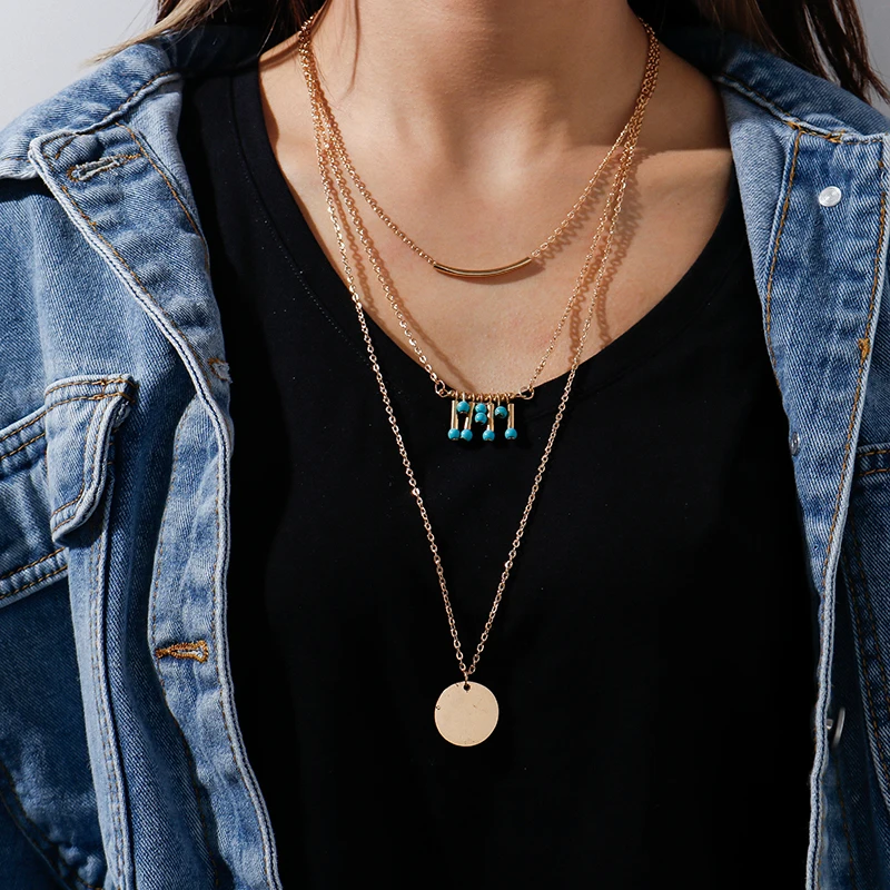 Bohemian Multi-Layer Turquoise Beads Coin Pendants Necklaces for Women Statement Chain Necklaces Girls Party Jewelry Accessories
Bohemian Multi-Layer Turquoise Beads Coin Pendants Necklaces for Women Statement Chain Necklaces Girls Party Jewelry Accessories