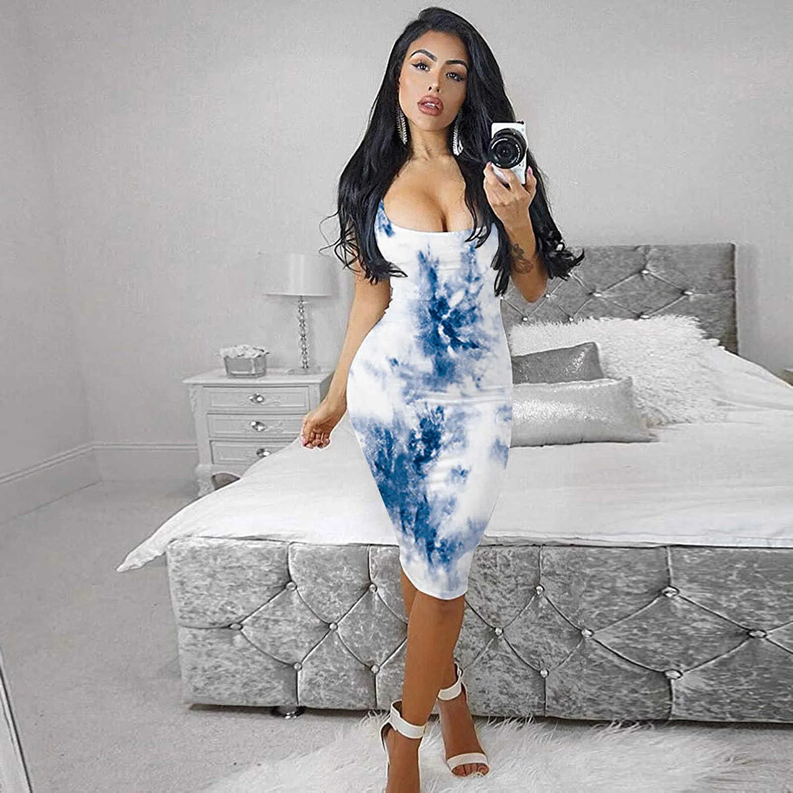 2021 Sexy Bandage Camisole Dress Women Summer Streetwear Color Tie Dye Backless Sexy Skinny Slim Bodycon Mini Dresses Party Dres 
2021 Sexy Bandage Camisole Dress Women Summer Streetwear Color Tie Dye Backless Sexy Skinny Slim Bodycon Mini Dresses Party Dres