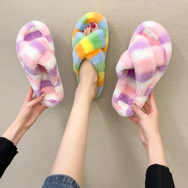 Faux Fur Female House Slippers For Women Multi Color Winter Furry Slides Home Shoes Winter Soft Plush Slipper Female Flip Flops
Faux Fur Female House Slippers For Women Multi Color Winter Furry Slides Home Shoes Winter Soft Plush Slipper Female Flip Flops