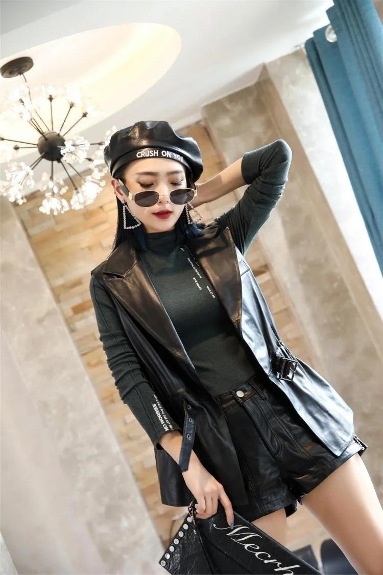 YR!Free black shipping.wholesales.Women fashion genuine jacket.long slim soft Sheepskin vest.brand new leather vest 
YR!Free black shipping.wholesales.Women fashion genuine jacket.long slim soft Sheepskin vest.brand new leather vest