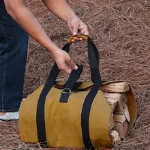 Waterproof Large Capacity Camping Picnic Outdoor Firewood Bag Durable Canvas Firewood Match Carrier Storage Tote Bag