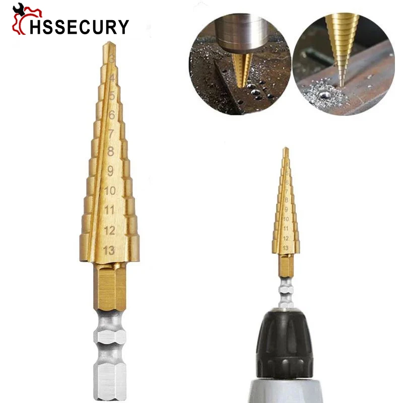3-13 4-12 mm HSS Titanium Coated Stepped Drill Power Tools Carbide Drill High Speed Steel Mini Drill Bit Drill Bit Set
3-13 4-12 mm HSS Titanium Coated Stepped Drill Power Tools Carbide Drill High Speed Steel Mini Drill Bit Drill Bit Set