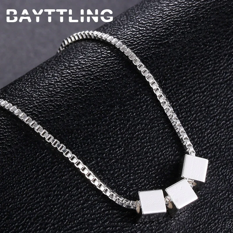 BAYTTLING 18 Inch 925 Sterling Silver 3 Square Clavicle Chain Necklace For Woman Fashion Engagement Party Jewelry Gift
BAYTTLING 18 Inch 925 Sterling Silver 3 Square Clavicle Chain Necklace For Woman Fashion Engagement Party Jewelry Gift