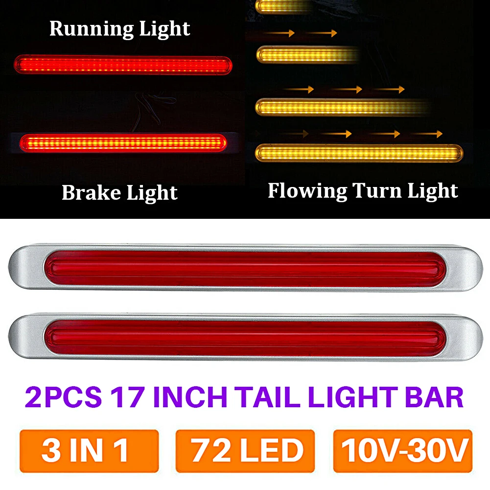 2Pcs 72 LED Truck Trailer Stop Turn Tail Light Bar Waterproof Stop Turn Tail Brake Marker Clearance Lamp
2Pcs 72 LED Truck Trailer Stop Turn Tail Light Bar Waterproof Stop Turn Tail Brake Marker Clearance Lamp