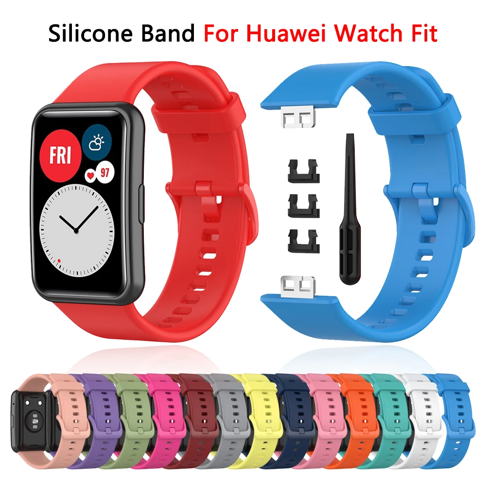 2021 Soft Silicone Band For Huawei Watch Fit Strap original Smart Watch Band For Huawei fit Wrist Bracelet Accessories with tool
2021 Soft Silicone Band For Huawei Watch Fit Strap original Smart Watch Band For Huawei fit Wrist Bracelet Accessories with tool
