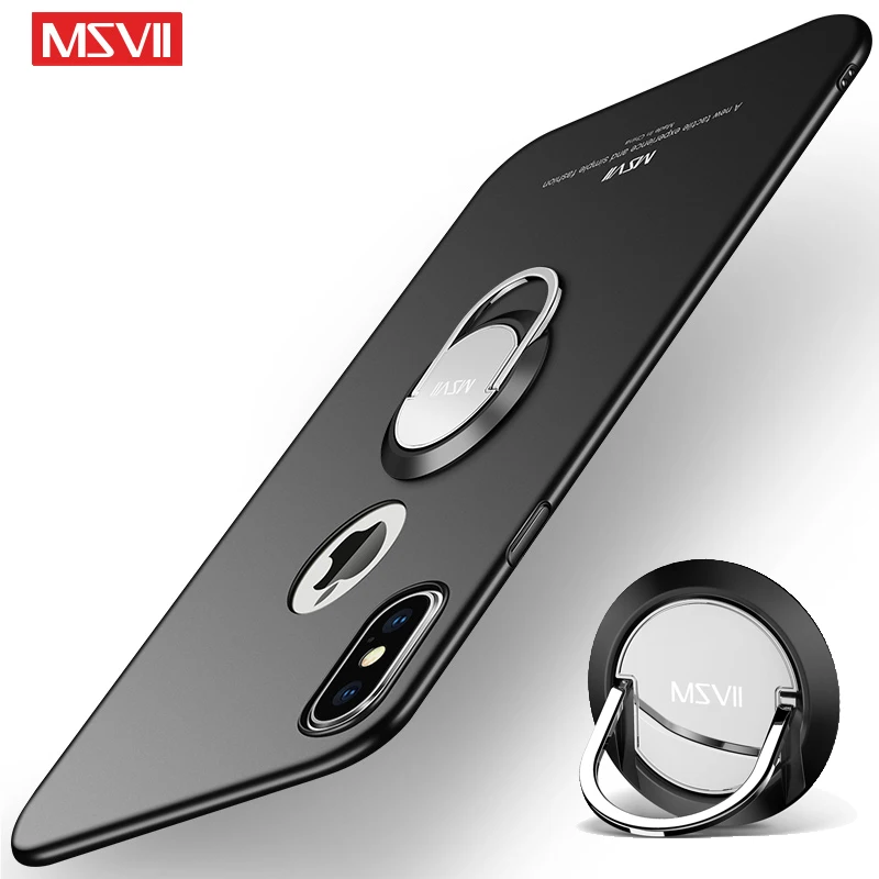 MSVII Cover For Apple iPhone X XS XR Case Finger Ring Luxury Skin Coque iPhoneX Magnetic Holder Max | Мобильные телефоны и