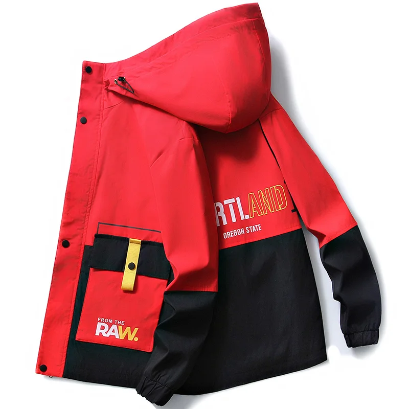 Куртка мужская с капюшоном, ветровка в Корейском стиле, повседневная худи, цветная верхняя одежда, весна-осень 
Куртка мужская с капюшоном, ветровка в Корейском стиле, повседневная худи, цветная верхняя одежда, весна-осень