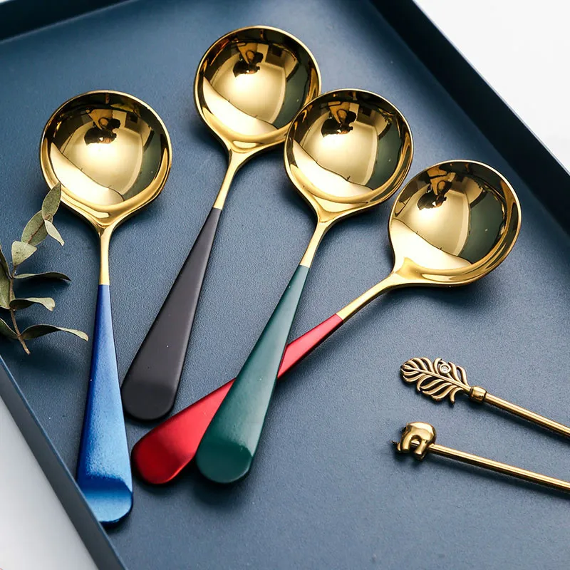 High Quality 1pcs Elegant Coffee Spoons Stainless Steel Dessert Spoons Kitchen Utensils Fashion Round Spoons
High Quality 1pcs Elegant Coffee Spoons Stainless Steel Dessert Spoons Kitchen Utensils Fashion Round Spoons