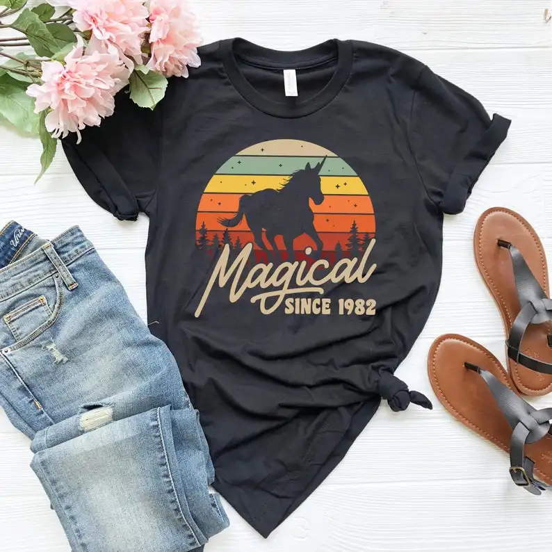 Vintage 38th Birthday Shirt, Magical Since 1982, Bday Celebration Women T-Shirt Harajuku T-shirt Fashion Queen Summer
Vintage 38th Birthday Shirt, Magical Since 1982, Bday Celebration Women T-Shirt Harajuku T-shirt Fashion Queen Summer