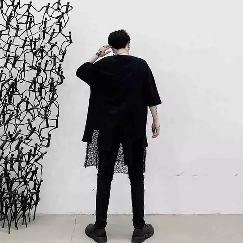 Alternative mesh irregular bottom shirt patchwork T-shirt fashion men's short sleeve T-shirt ins hollowed out design in summer
Alternative mesh irregular bottom shirt patchwork T-shirt fashion men's short sleeve T-shirt ins hollowed out design in summer