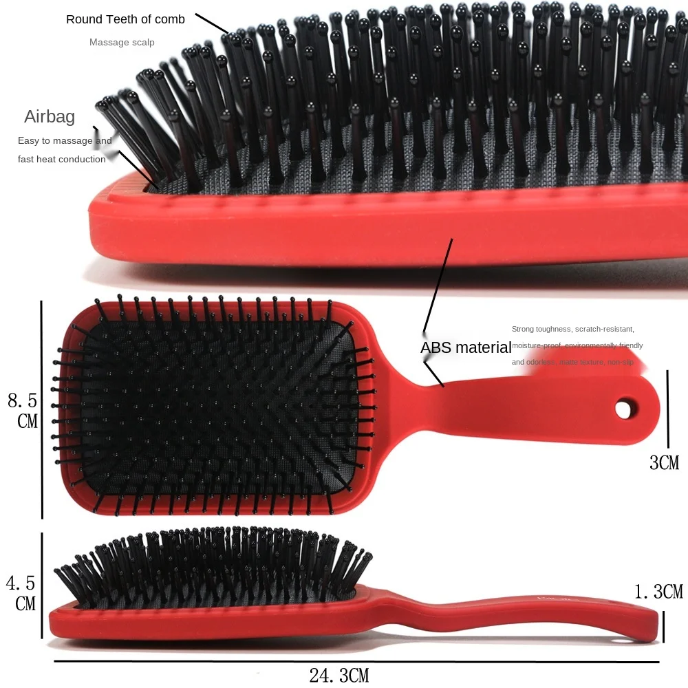 2-Color Bordeaux Black Large ABS Air Cushion Massage Comb Men and Women Anti-Static Massage Comb Brush Gift for Father
2-Color Bordeaux Black Large ABS Air Cushion Massage Comb Men and Women Anti-Static Massage Comb Brush Gift for Father